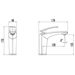 Смеситель для раковины Azario REULEAUX AZ-VMF168296C керамический картридж